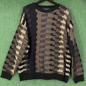 Vintage 90’s Protege Geometric Patterned Knit Sweater Mens Size 2XL